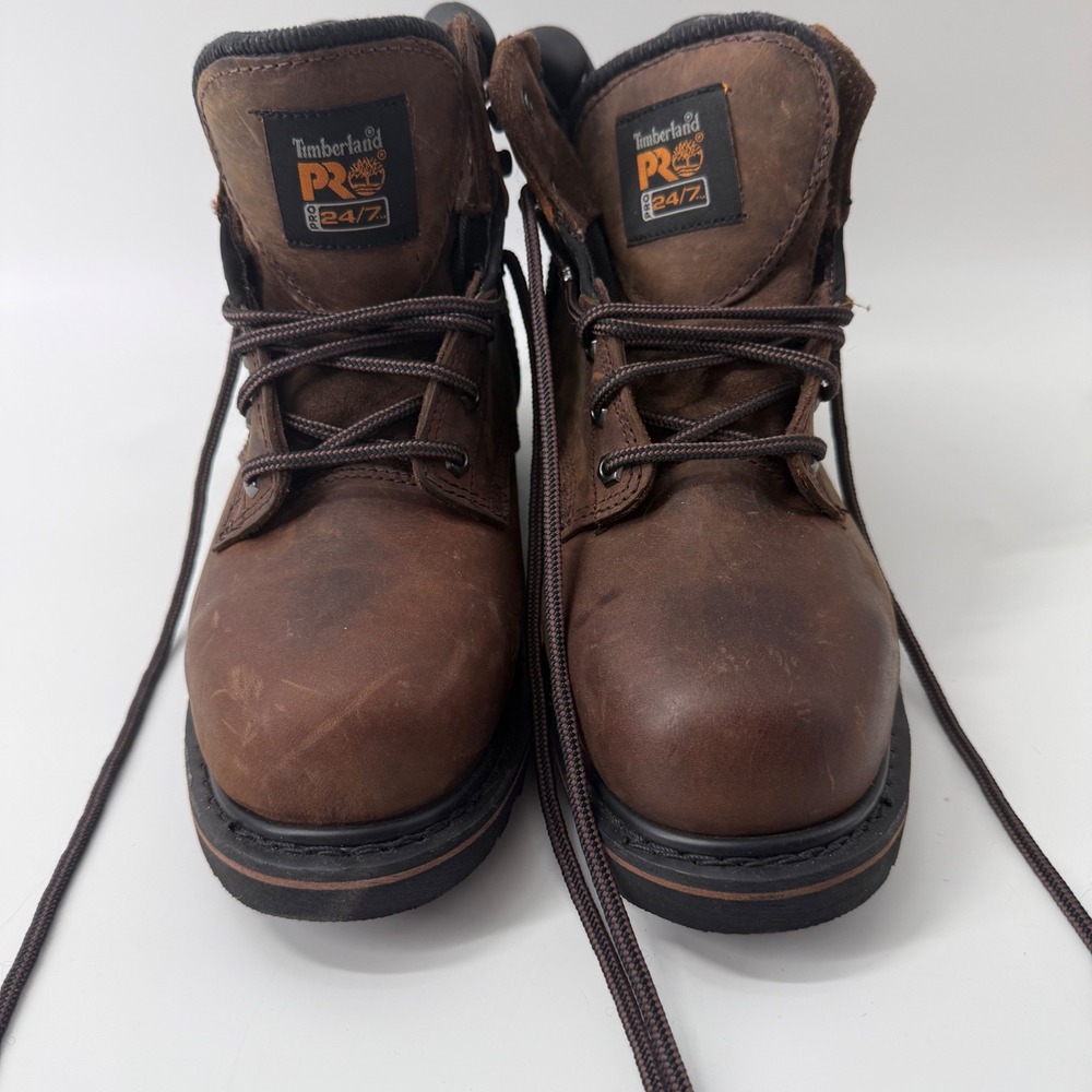 Timberland PRO Pit Boss 6" Steel Toe Work Boots Brown Leather 33034 Mens 8.5M